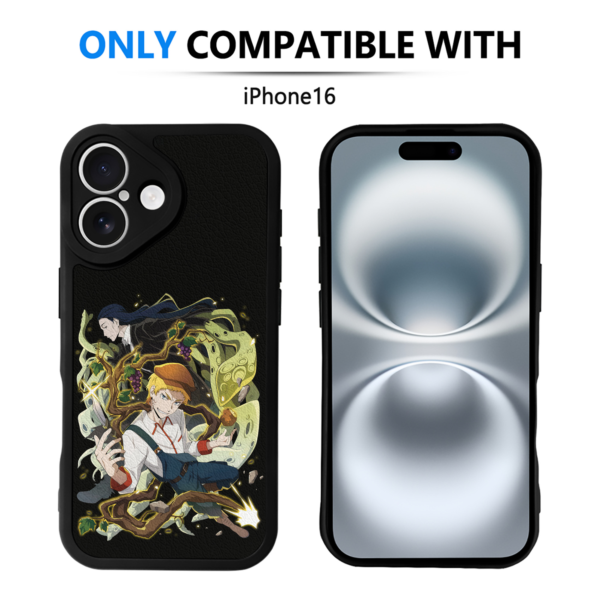 （画像用） 文豪ストレイドッグス Bungo Stray Dogs 【iPhone 16シリーズ対応】シリコンスマホケース（レザー調） 材質：シリコン